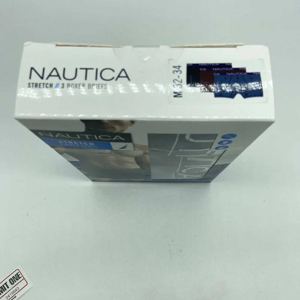 Nautica Stretch Boxer Briefs Men's Medium (32-34) Set Of 3 Cotton Blend Soft NEW